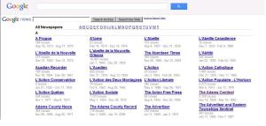 Google News Archive List