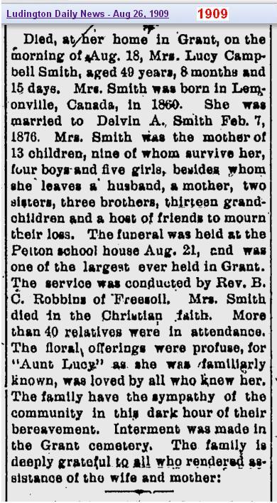 2 - obit Lucy Smith obits on 26 Aug 1909 - page 8 - 2